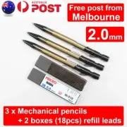 5 X 2B 2mm Automatic Mechanical Pencil & Black Refill Leads Drafting Drawing AU