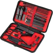 Nail Clippers Set 24pcs Black Nail Clipper Kit Finger Nail Clipper Portable Pedicure Manicure Nail Clipper Set with Holsters For Gift Nail Clippers Portable Set