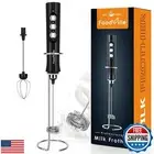 FoodVille MF02 Rechargeable Milk Frother Handheld Foam Maker with Stainless W