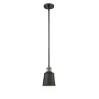 Innovations Addison 5" Mini Pendant, Amber/Black Brass/Cone - 201S-BAB-M9-BK