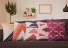5 Set Handwoven Cotton Cut Shuttle Pillow Cover 18" Vintage Square Shape Cushion