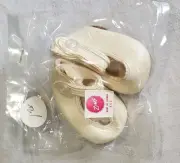 Zims Doll Shoes White 2" White Button