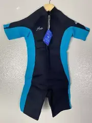 Hevto Wetsuits Kids and Youth 3/2mm Neoprene Full Shorty Suits Sz 8X Black/Blue
