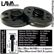 4PC 20MM THICK 4X100 57.1MM C.B WHEEL SPACER+12X1.5 BOLT FIT VOLKSWAGEN AND MORE (for: Volkswagen)