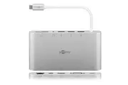 Goobay 62113 USB-C Multiport Adapter - Silver Aluminium