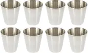BEBEMOKO 8pcs Stainless Steel Liquor Cups for Home Bar Portable Drink Holders for Whiskey Wine and Beer Smooth Rim Design for Safe Use at Parties and Gatherings