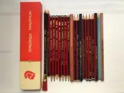 20 VINTAGE STAEDTLER PENCILS: "TRADITION" COPIER/ GRAPHITE/ ERASER - UNUSED, NOS