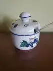 Villeroy & Boch Blueberries Jam Jelly Condiment Jar w/ Lid and Spoon
