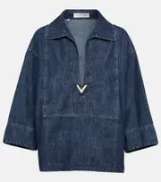 [Valentino] Valentino Chambray denim top AU 16 blue