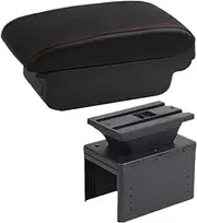 Arm Storage Box for F&ord for Fiesta MK8 Car Armrest Storage Box Interior Car Armrest Box Armrest Storage Box(B2 Black Line 3usb)