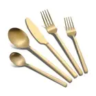 40-Piece Gold Silverware Set, Rectangular Flatware Set for 8, Matte Stainless...