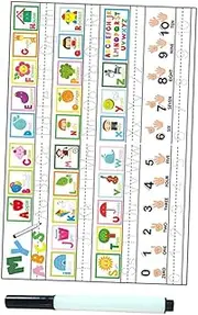 GARIOUANS 1Set Erasable Letter Learning Stickers of Decals with Whiteboard Pen for Classroom Bedroom Decoration for Study Creative Play