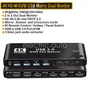 2x2 4K HDMI Matrix KVM Switch Splitter Audio Extractor Dual Monitor HD Display