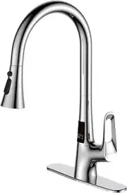 RUVIDA Chrome Kitchen Faucets, Pull Down Sprayer,Single Handle Motion Sensor