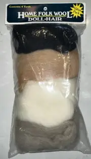Vintage Home Folk Wool Doll Hair by Donna Gallagher 100% Wool Natural Troll #915