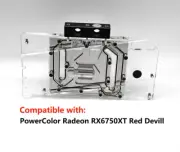 Granzon Full Coverage GPU Water Block For PowerColor Radeon RX6750XT Red Devill