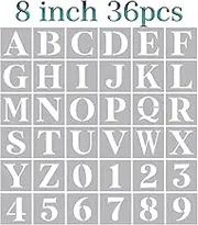 8 inch Large Letter Stencils Alphabet Stencils for Painting on Wood, Stencil Letters Numbers Stencils for Wood Wall Signs Porch DIY Crafts