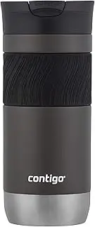 [Contigo] Byron Vacuum-Insulated Stainless Steel Travel Mug with Leak-Proof Lid, Reusable Coffee Cup or Water Bottle, BPA-Free, Keeps Drinks Hot or Cold for Hours, 16oz, Sake