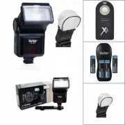 PRO VIVITAR FLASH + REMOTE + CHARGER + BATTERIES FOR NIKON D3000 D3100 D3200 D90