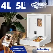 Automatic 4L Food Pet Cat Dog Feeder 5L Waterer Set WiFi Smart Camera Record App