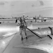 WW2 WWII Photo World War Two / Boeing B-29 Superfortress Fueling Marianas 1945