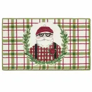 Threshold Plaid Lumberjack Santa Christmas Bath Rug, Non-Skid Throw Mat 20x34
