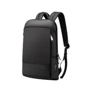 BOPAI Luxury Style waterproof Leather & Microfiber Backpack with USB Charging 15.6"