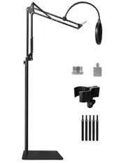 Mic Stand Floor Boom Arm for Blue Yeti Nano Snowball HyperX QuadCast Shure SM...