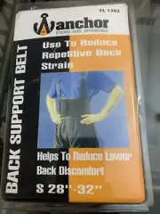 Anchor Back Support Belt - Reduces Lower Back Discomfort - Size Small 28”-32”