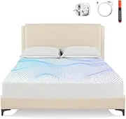 OneAmg Grounding Bed Sheet, 198 x 203 x 38 cm, Grounding Mat with EU Grounding Cable, 10% Silver Fibre and 90% Organic Cotton, Grounding Bed Sheet for Improved Sleep (King White)