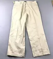 Dockers Pants Mens 34X29 Beige Cotton Stretch Relaxed Fit Flat Front NWT