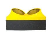 Double 10 fiberglass sub woofer speaker box enclosure carpeted MDF case Yellow
