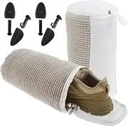 DNAMYJME 2 Pcs Shoe Washing Bag Reusable Shoe Laundry Bag Shoe Washing Machine Bag with 4 Pcs Adjustable Shoe Braces Keep 360 Degree Wrap Around Cleaning Hidden Zipper Shoe Laundry Bag for Washing