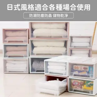 【日創生活】可疊加透明抽屜收納盒20L+8L-2入組(收納箱 整理箱 收納盒)