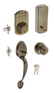 Exterior Deadbolt Locking Door Knob with Keypad Coded Lock For Automatic Entry