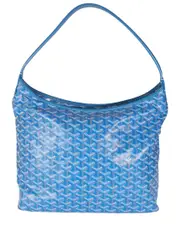 Goyard Blue Goyardine Canvas Boheme Hobo (Authentic Pre-Loved)