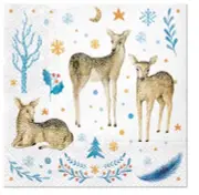REINDEER FAMILY Christmas Lunch Napkins 40pcs Decorative Paper Napkins Decoupage