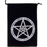 Unlined Velvet Bag Embroidered Pentacle Black Wiccan Wicca Pagan