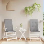 Garden Highback Chair Cushions 2 pcs Grey 120x50x3 cm Fabric vidaXL