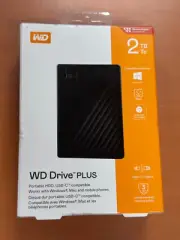 Western Digital WD Drive PLUS 2TB Portable HDD USB-C WDBN8Z0020BBK-WEWM *SEALED*