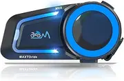 Bluetooth Headset for Motorcycles, 【Mesh Intercom】1000M Communication Systems for Motorcycles, Intercom for 8 Riders, CVC+DSP Noise Cancellation, IP67 Waterproof Headphones