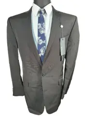 NEW KENNETH COLE Mens Brown SLIM FIT Pinstripe Sport Coat Blazer Jacket SIZE 42L