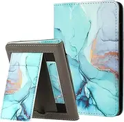 MOKASE for 6.8" Kindle Paperwhite 11th Generation 2021 Case (Model: M2L3EK / M2L4EK), PU Stand Hard Cover, Auto Wake/Sleep with Hand Strap for Kindle Paperwhite & Signature Edition, Green Marble