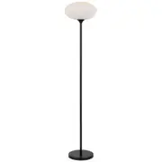 Nori 1 Light Floor Lamp Black & Opal Matt - NORI FL-BKOM