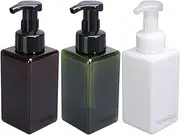 Foaming Soap Dispenser, 3 Pack 450ml (15oz) Refillable Pump Bottle for Liquid Soap, Body Wash, Shampoo