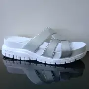 Cole Haan Women's Zerogrand Slotted Slide Sandals in Beautiful Silver Talca