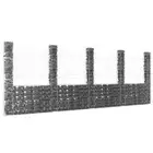 vidaXL U-shape Gabion Basket with 5 Posts Iron 500x20x200 cm BMG