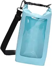 Waterproof Phone Case Dry Bag 3L with Adjustable Lanyard Touch Screen Roll Top Sack Waterproof Bag for Travel Boating Surfing, Light Blue