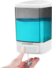Wall-Mounted Manual Soap Dispenser 33.8Oz for Kitchen and Bathroom (Black)