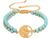 Tree of Life Bracelet with Turquoise Beads - Handmade Boho Bracelet for Women Me